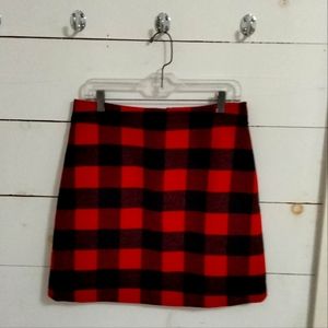 J Crew Red/Black Buffalo Skirt ~ NWT ~ Size 8
